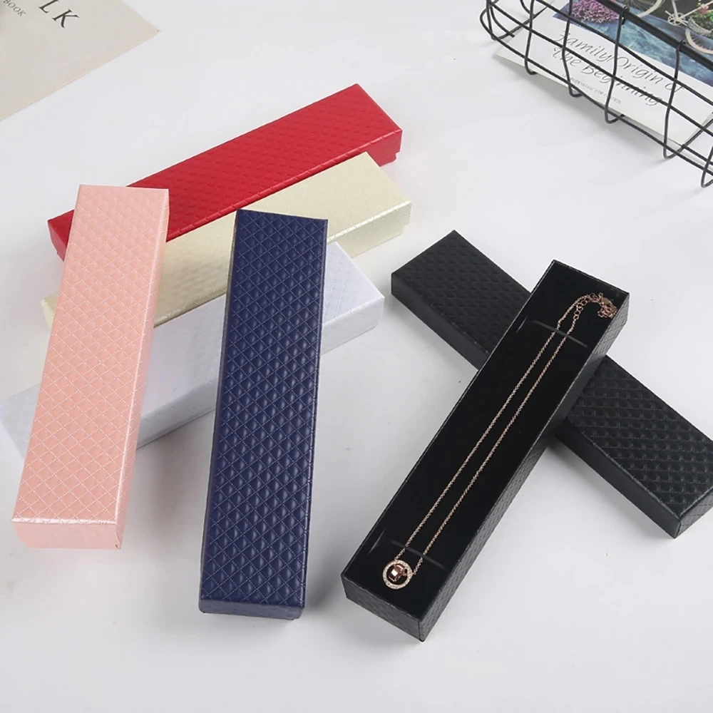 

10pcs Cardboard Jewelry Organizer Box 22x5x3cm For Hairpin Necklace Gift Box Jewellery Packaging Storage Wedding Party Case