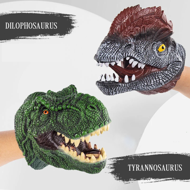 Фото Перчатки динозавров для детей и взрослых, мягкие резиновые куклы T-Rex, акулы, трендовый подарок для мальчиков, велоцираптор, вдохновленные юр... №4