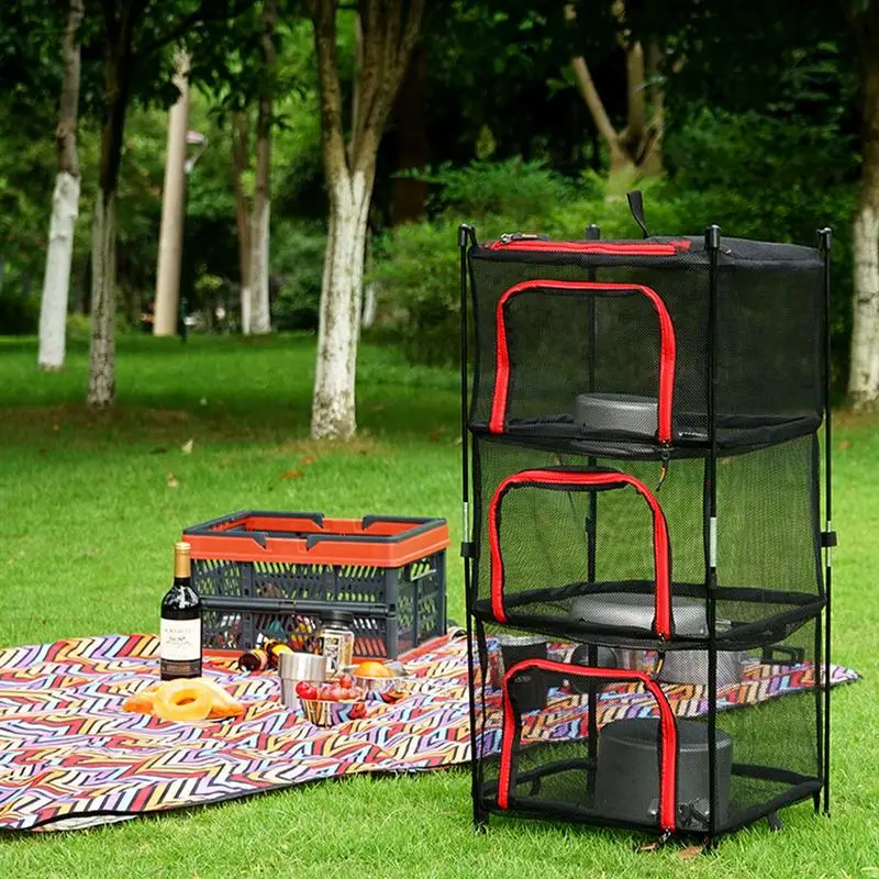 Складная сетчатая вешалка для хранения посуды в кемпинге