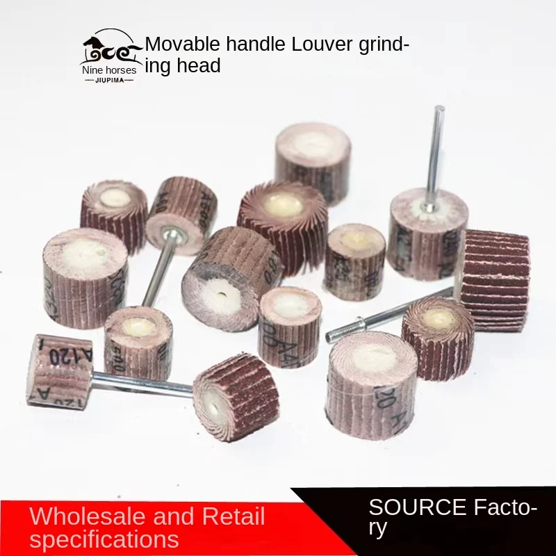 

Louver grinding head with shank impeller metal wood stainless steel emery cloth impeller with 100 blades cone type with shank im