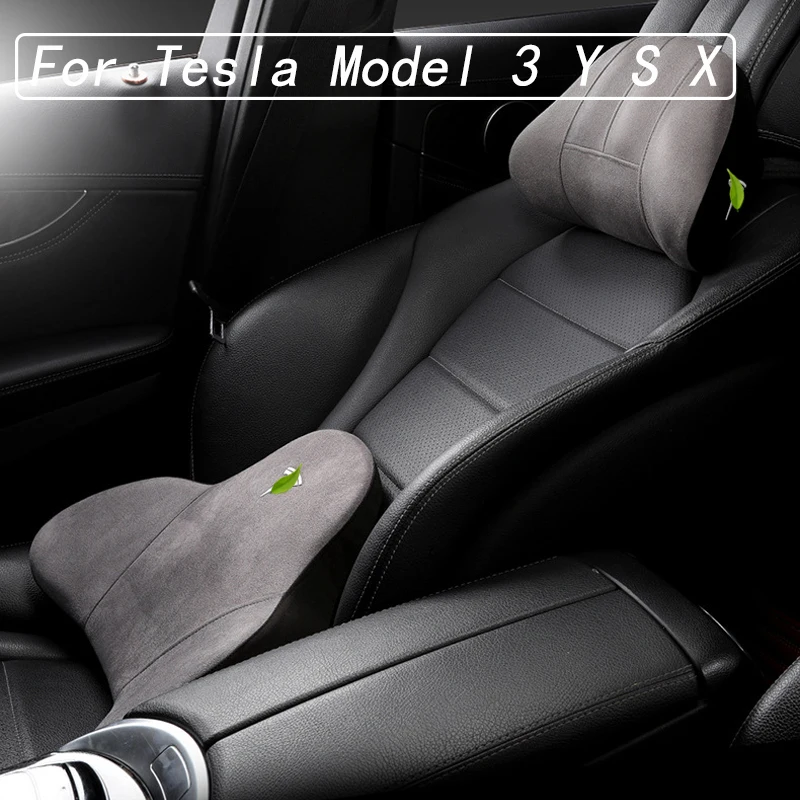 

Car Seat Headrest Cushion For Tesla Model 3 Y S X Neck Pillow Backrest Car Interior Accessories Seat Headrest Lumbar Bolster