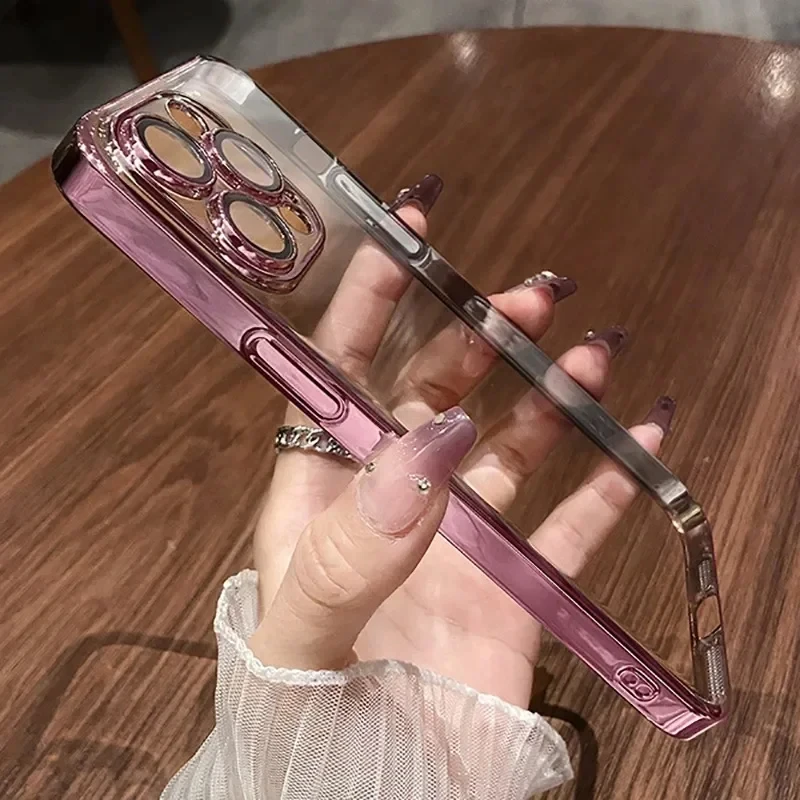 Новый роскошный прозрачный чехол с покрытием для телефона iPhone 15 14 13 11 12 Pro Max X XS XR 7 8