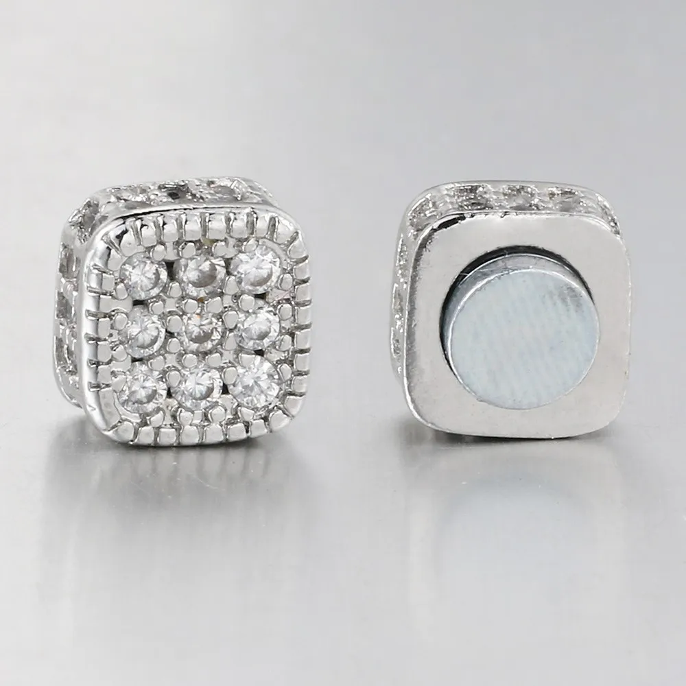 6 мм магнитные циркониевые геометрические роскошные серьги в стиле хип-поп-рок