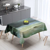 new arrival beautiful landscape tablecloth paintings by ivan aivazovsky dust proof living room kitchen rectangular table cover