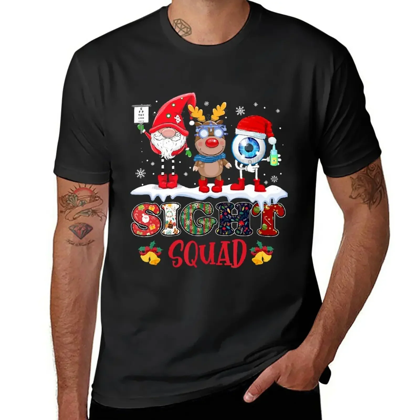 Забавная футболка Sight Squad Gnome Reindeer Santa Christmas Optometrist быстросохнущая забавные топы