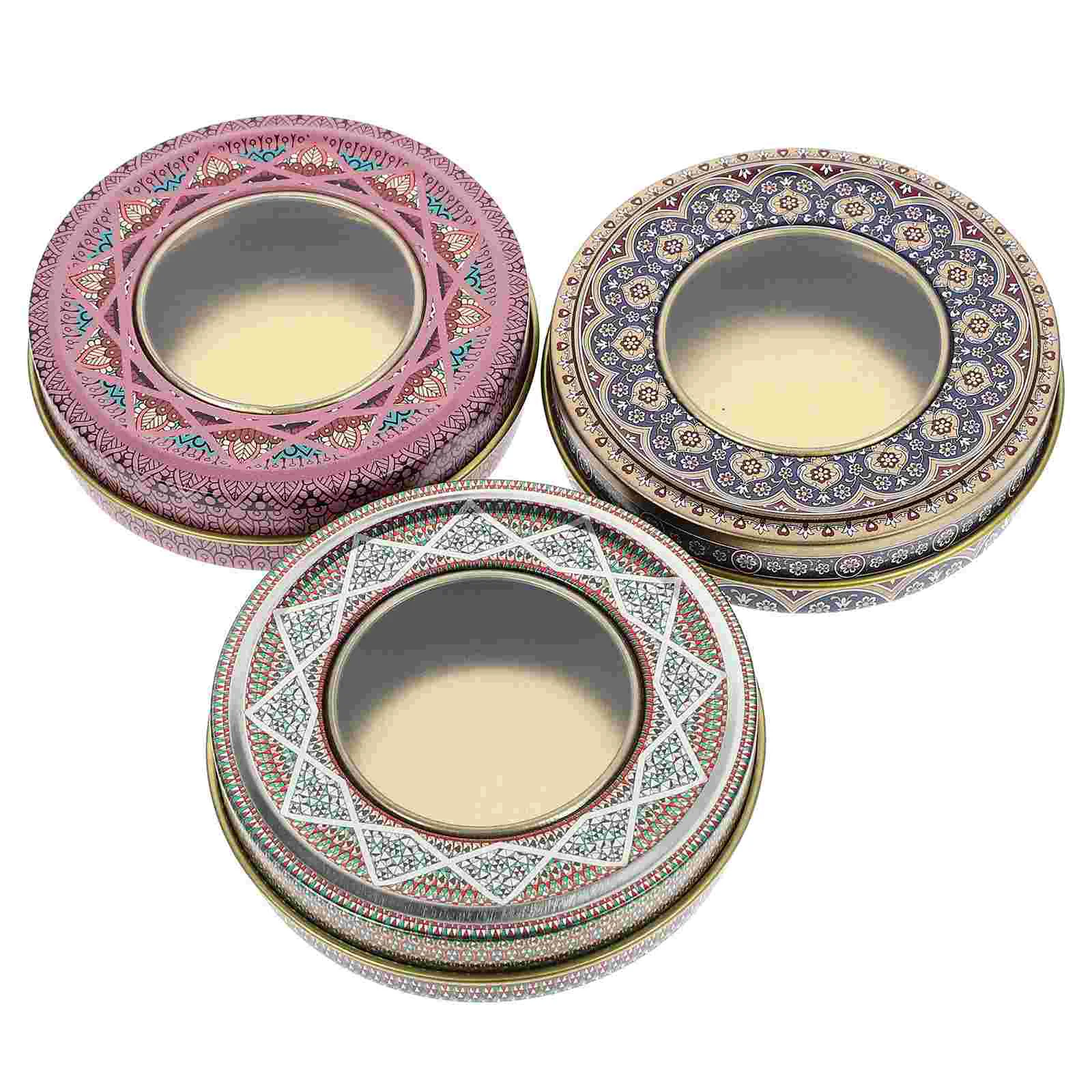 

4 Pcs Saffron Tin Box Cans Durable Canisters Compact Bulk Wedding Decor Sturdy Small Containers Portable Jars Storage
