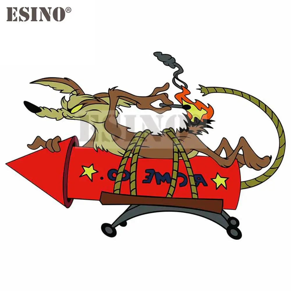 

Креативная виниловая наклейка FunnyWile E Coyote ACME Rocket, декоративная наклейка, ПВХ наклейка, водостойкая виниловая наклейка с рисунком кузова автомобиля