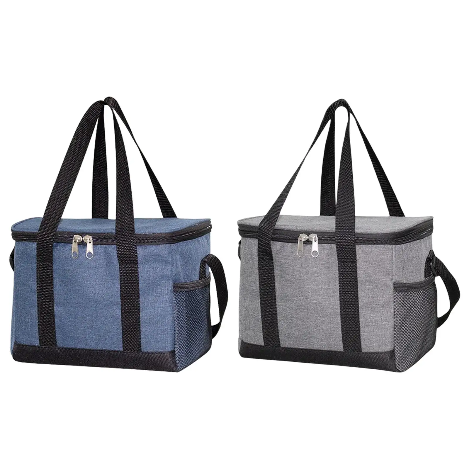 

Oxford Cloth Insulated Lunch Shopping Bag Double Zipper Grocery coolers Bag for Working