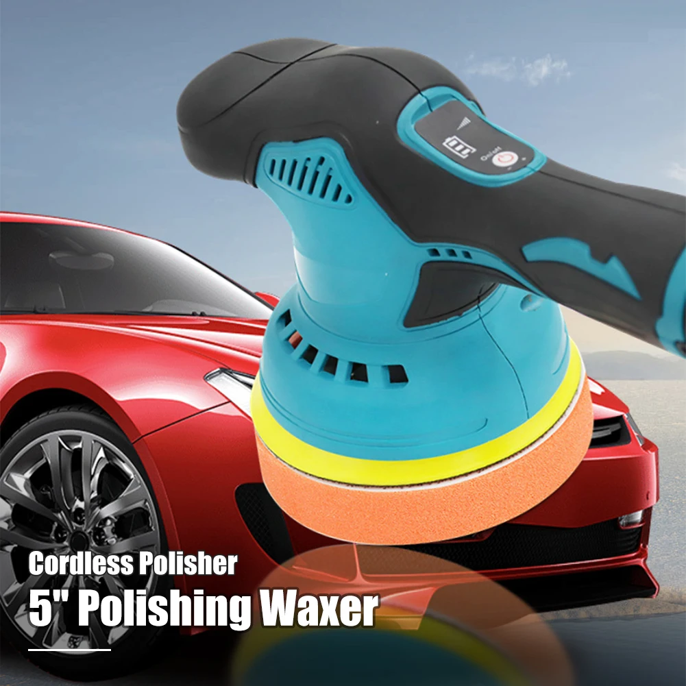 

Машинка полировальная беспроводная аккумуляторная с регулировкой скорости, 5 дюймов