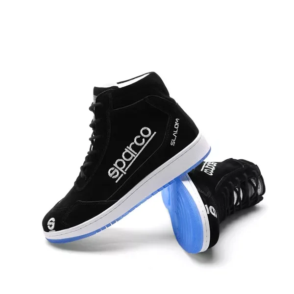 

New Suede Cowhide Racing Shoes Men Women Driving Shoes 4 Seasons Karting Car Shoes Off-Road Motorcycle Boots 3D Embroidery Logo