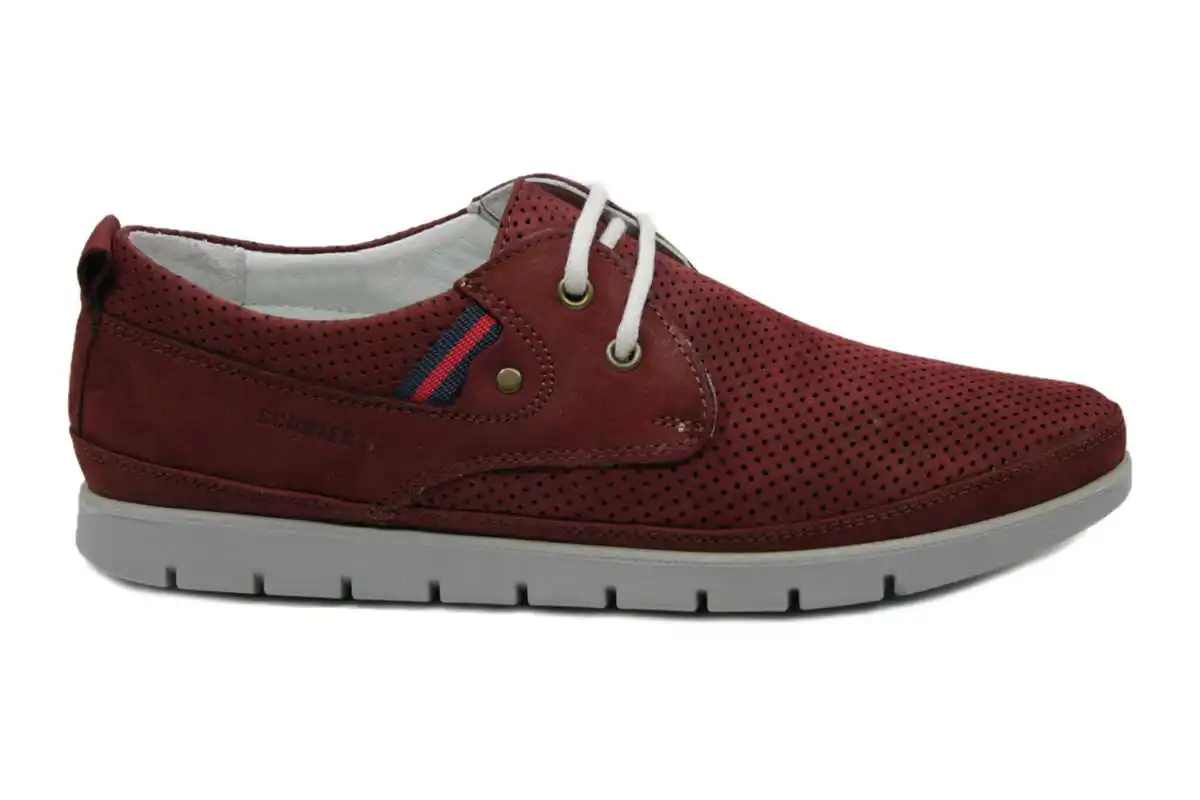 

Scooter - Mens Designer Shoes Men Nubuck Leather Maroon Lace-Up Classic Shoes