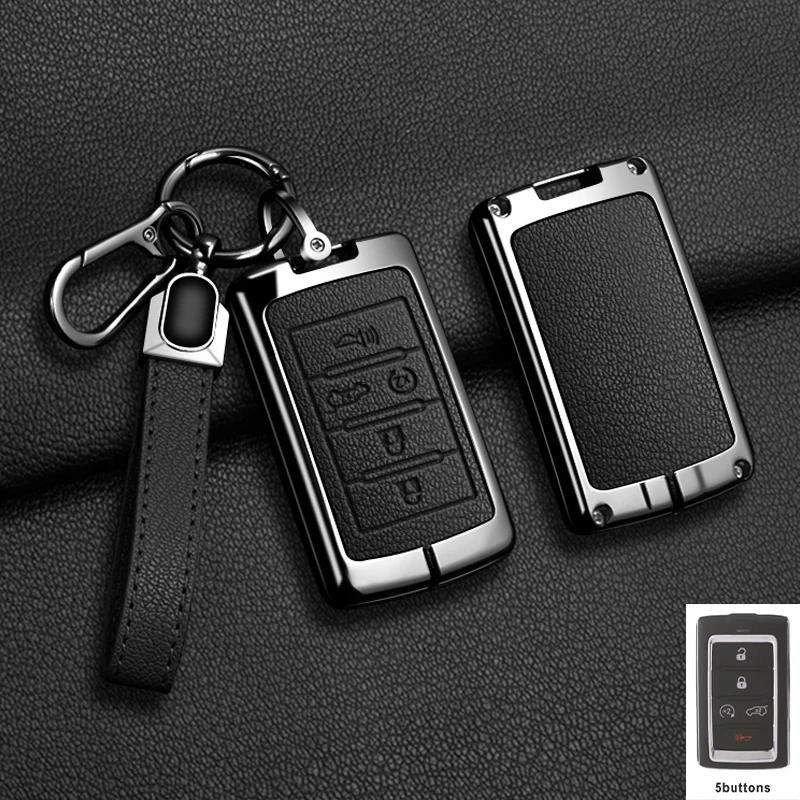 

Кожаный чехол из цинкового сплава с 5/6 кнопками, чехол для ключей от автомобиля, чехол для Jeep Wagoneer 2021-2022 для Grand Cherokee L 2020-2023, аксессуары