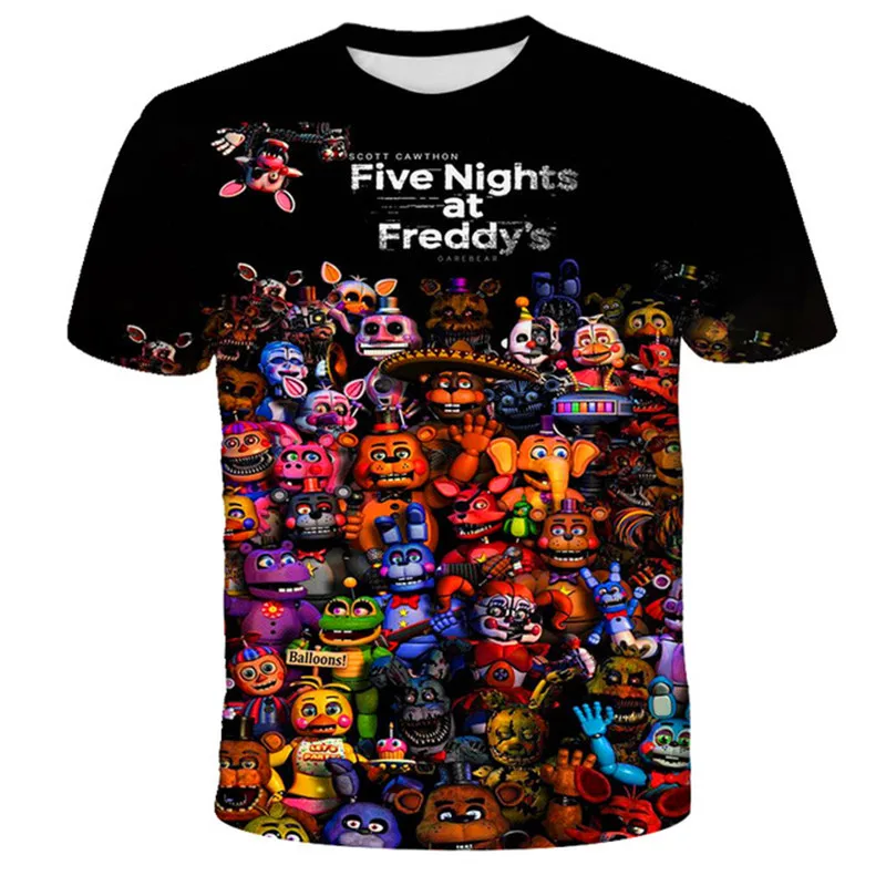 

Kids Tshirt Summer Fashion Children Five Night Freddy Tshirt Short Sleeve Cartoon Tee Print 3D Cool Print T shirt Kids Clothes