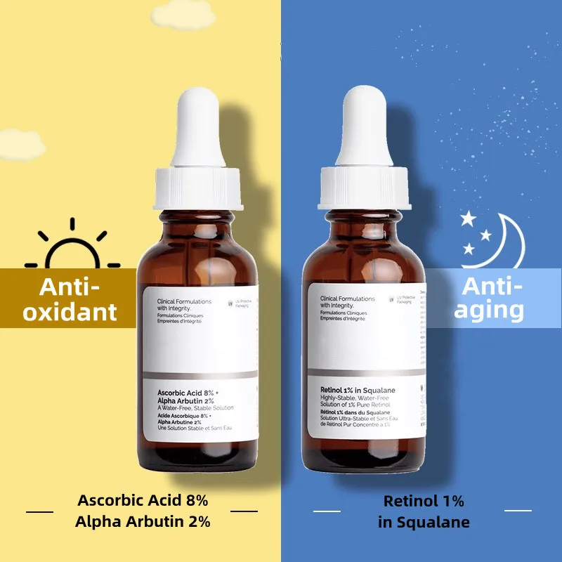 

Original Retinol 1% In Squalane/Aacortic Acid 8%+Alpha Arbutin 2% Whitening Anti-aging Set Brightening Anti-wrinkle Facial Serum