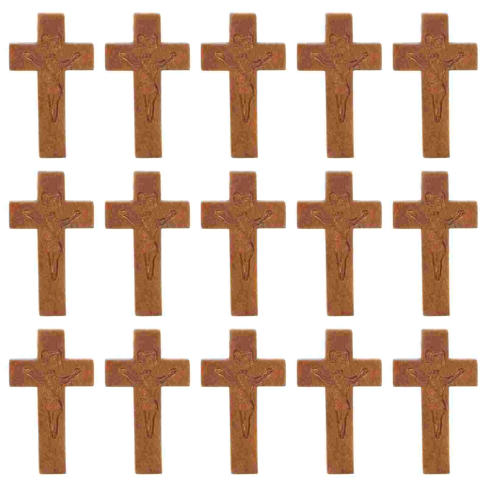 

Cross Wooden Christian Jesus Craft Pendant Crosses Diy Catholic Mini Mens Jewelry Favors Cord Supplies Bible Church Crucifix