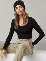 basics solid fitted crop tee