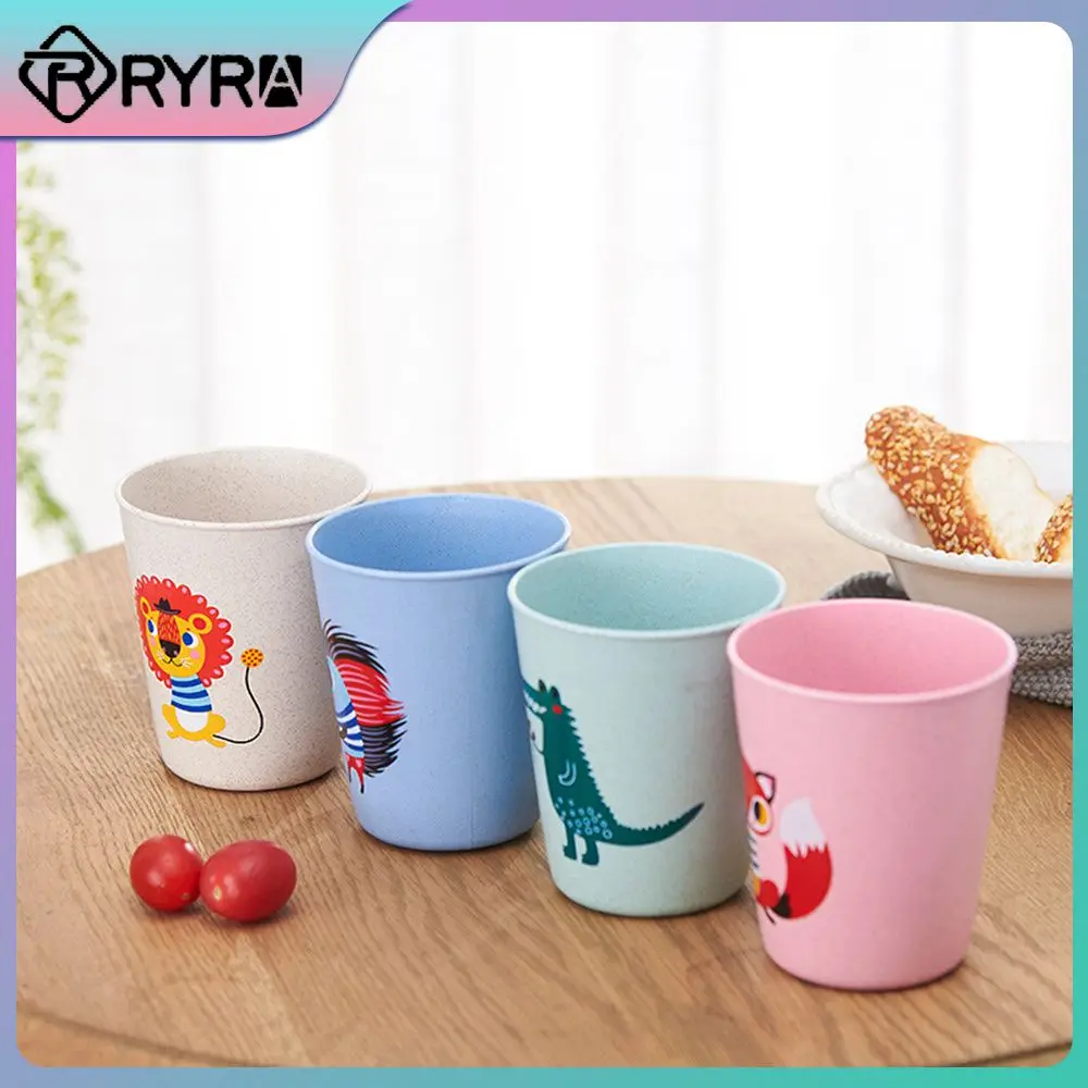 

Wheat Straw Wheat Cup New Toothbrush Cup Nordic Style Cartoon Cute Childrens Animal Water Cup Bathroom Products 8.5×10cm 350ml