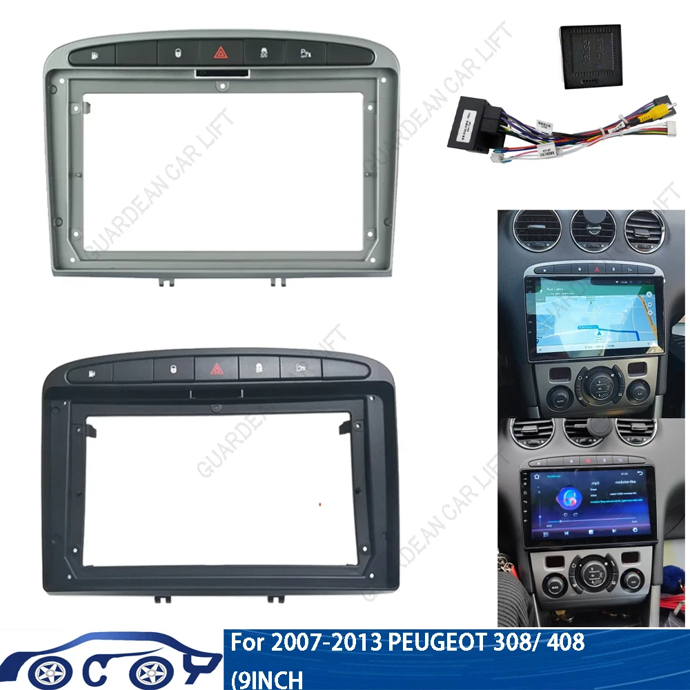 9-дюймовый автомобильный радиоприемник Fascia ДЛЯ PEUGEOT 308 408 2008-2016 Android GPS MP5 стерео