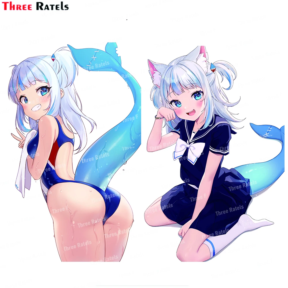 

3D наклейки Three Ratels I218 для мотоцикла Gawr Gura Hololive Yamaha наклейки на крышку топливного бака и бампер