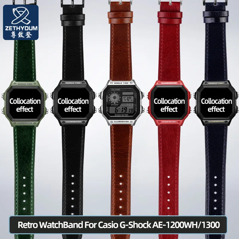 Ремешок для часов в стиле ретро Casio G-Shock женский/1300/1000/A159/A158 ремешок из воловьей