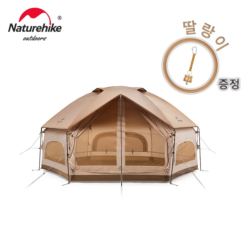 Naturehike Outdoor Hexagonal Camping Tent 3-4 Persons 210T Fabric Large Space Windproof Family Tent For Hiking Travel NH21ZP001