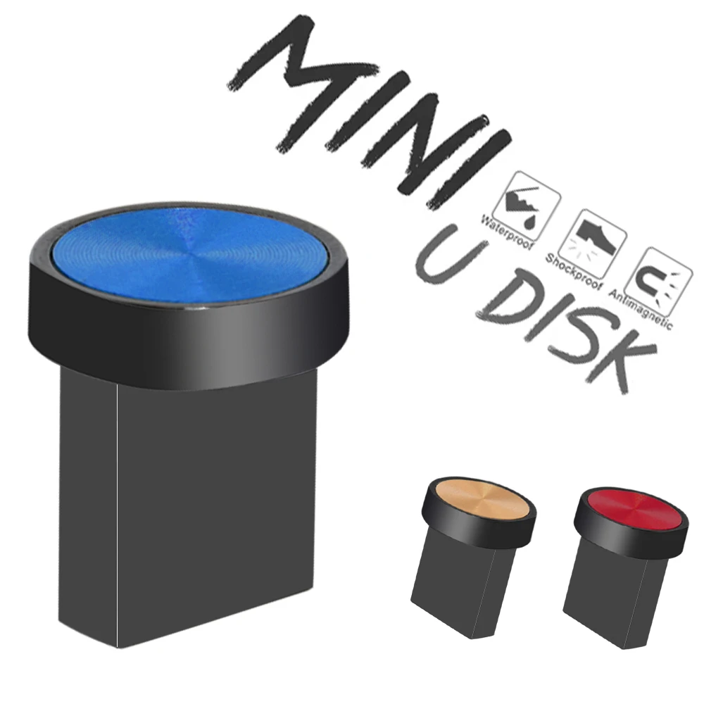 

Водонепроницаемый USB-накопитель с металлической кнопкой, 64 ГБ