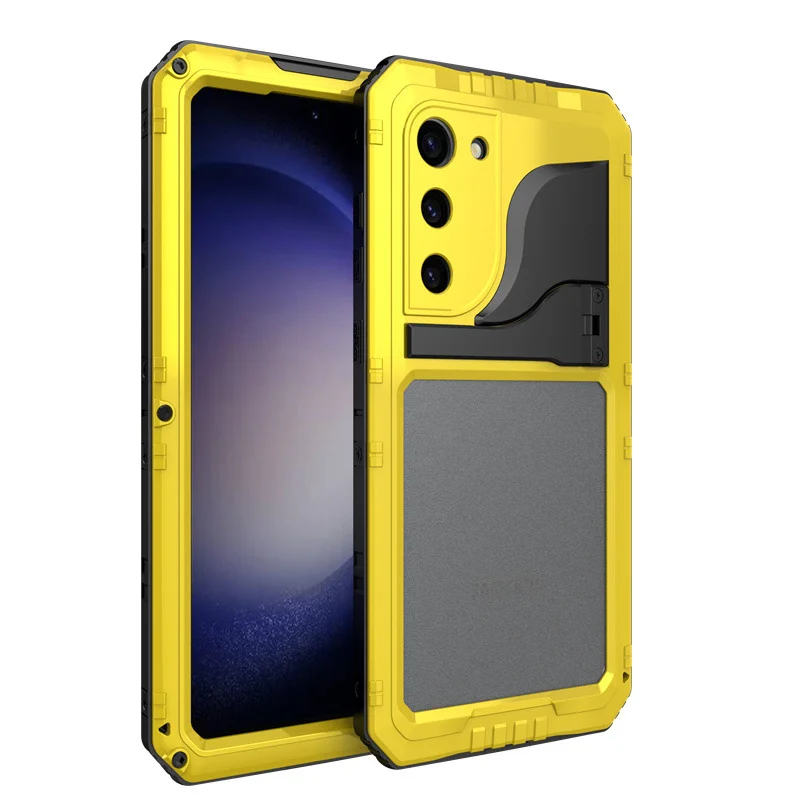 

R-Just Rugged Armor 360 Full Mobile Phone Cases For Samsung Galaxy S23 Plus Ultra 5g Metal Aluminum Shockproof Cover Case