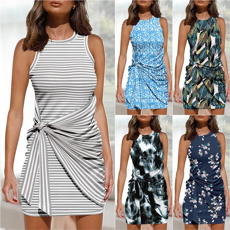 

Summer Dress Women 2022 Sexy Clothing For Y2K Clothes Ladies Casual Wear Women Elegant Fitted Dress Sand Beach Midi Floral Dress