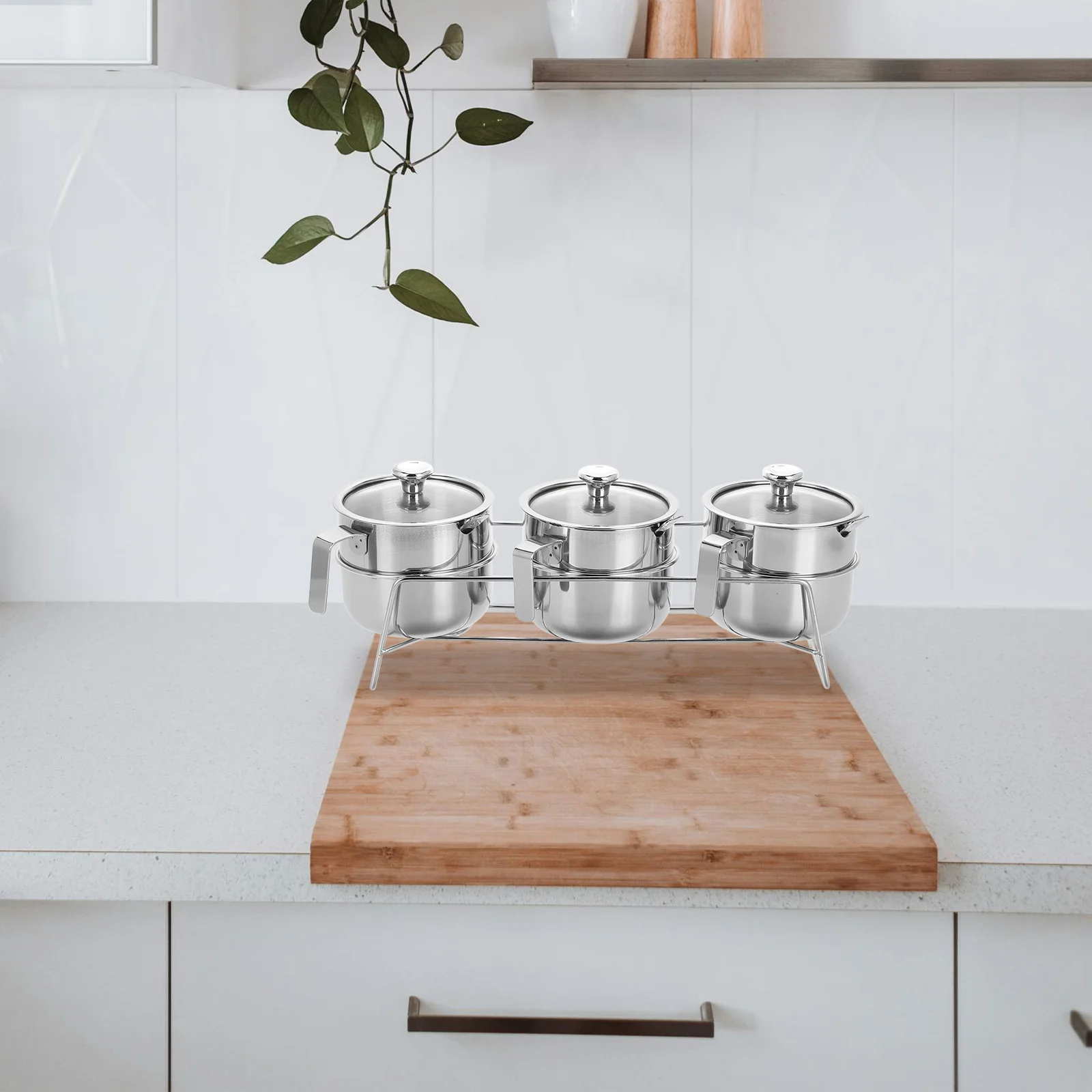 Jar Set Chili Oil Spice Jars Sugar Dispenser Condiment Pot Stainless Steel Holder Seasoning Storage Salt Bowl