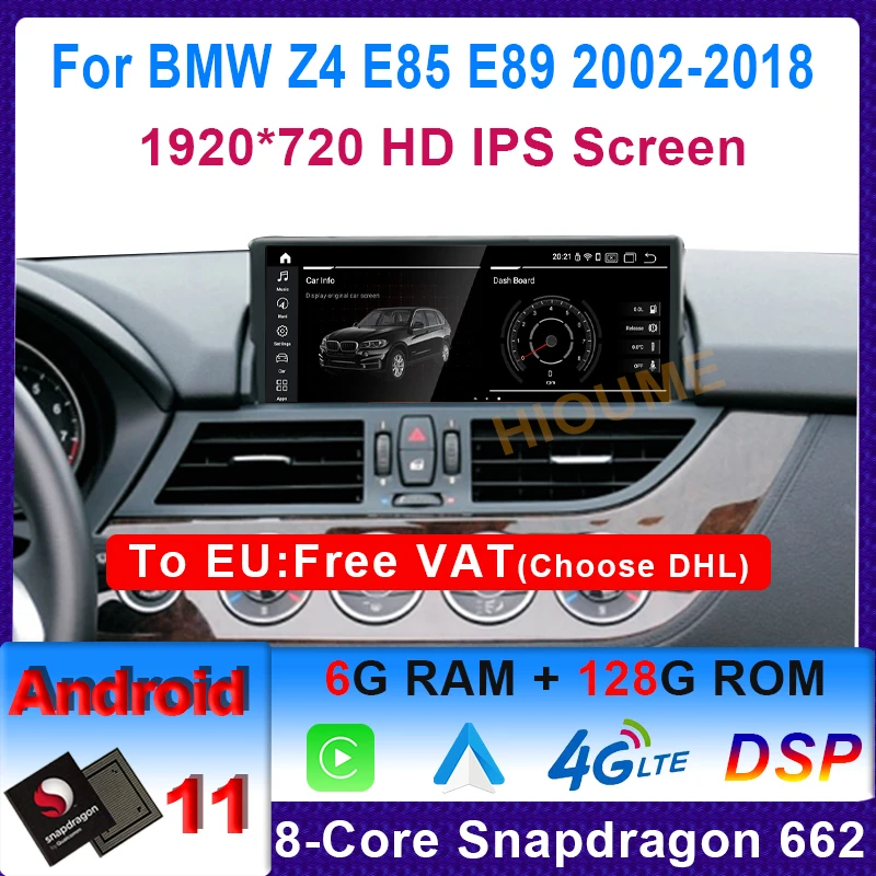 

Qualcomm Android 11 For BMW Z4 E85 E89 Multimedia Player Auto Radio GPS Navigation Car DVD Player IPS Screen Headunit Joystick