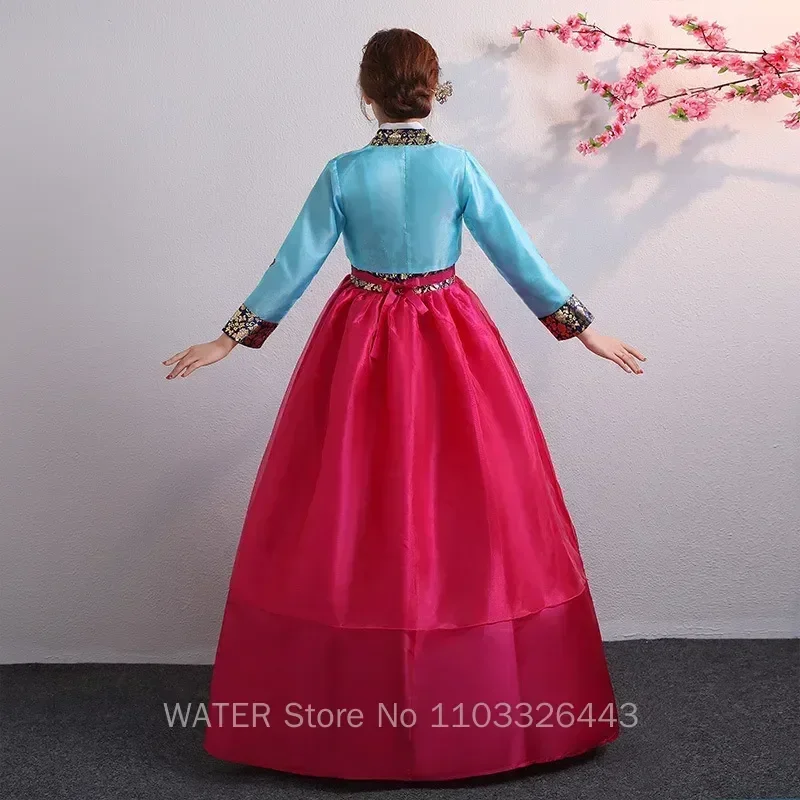 ВОДЯНЫЙ ханбок корейские женские традиционные платья красный костюм дворцовая