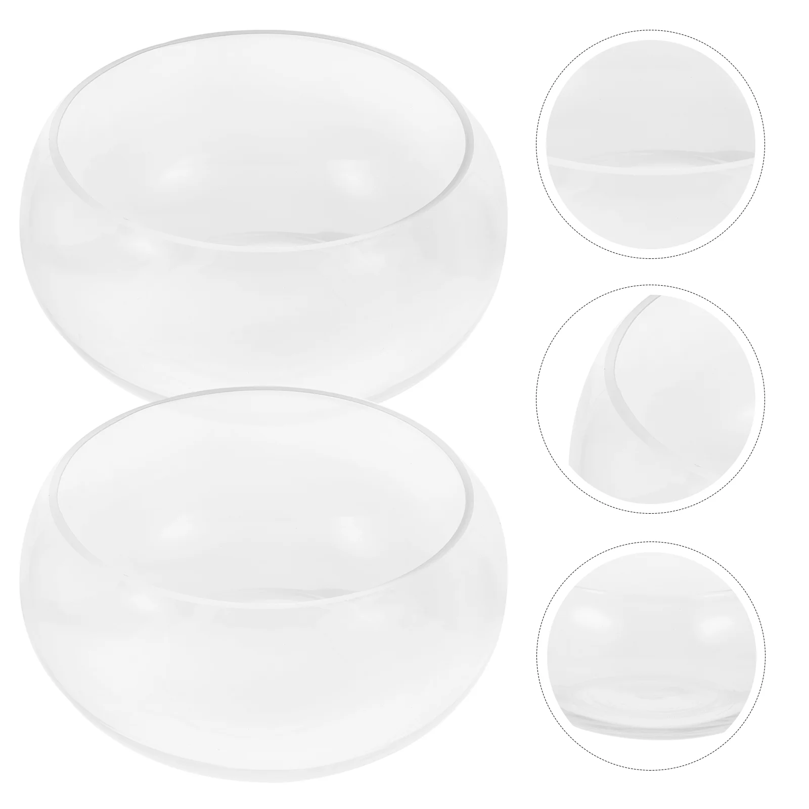 

Big Fish Tank Table Bowl Round Glass Hydroponic Desktop Bowls Centerpieces