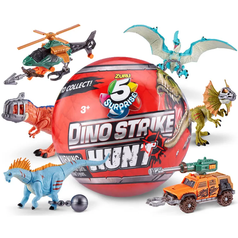 

Zuru 5 Surprise Mini Brands Dino Strike Hunt Tyrannosaurus Dinosaur Mystery Capsule Blind Box Unique Ball Miniature World Toys