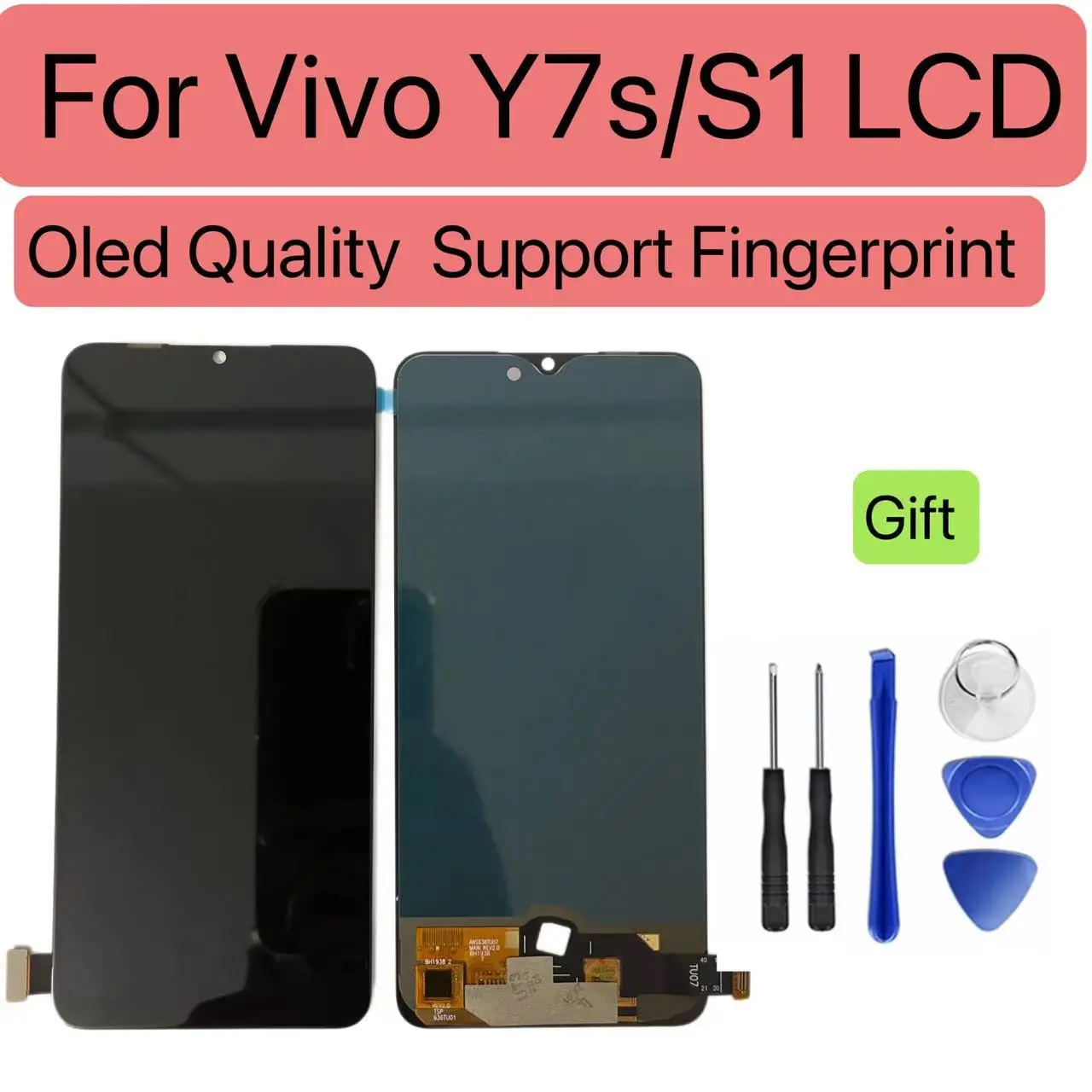 Amoled дисплей для Vivo S1 Y7S Z5 Y9S IQOO Neo 6 38-дюймовый сенсорный экран с дигитайзером