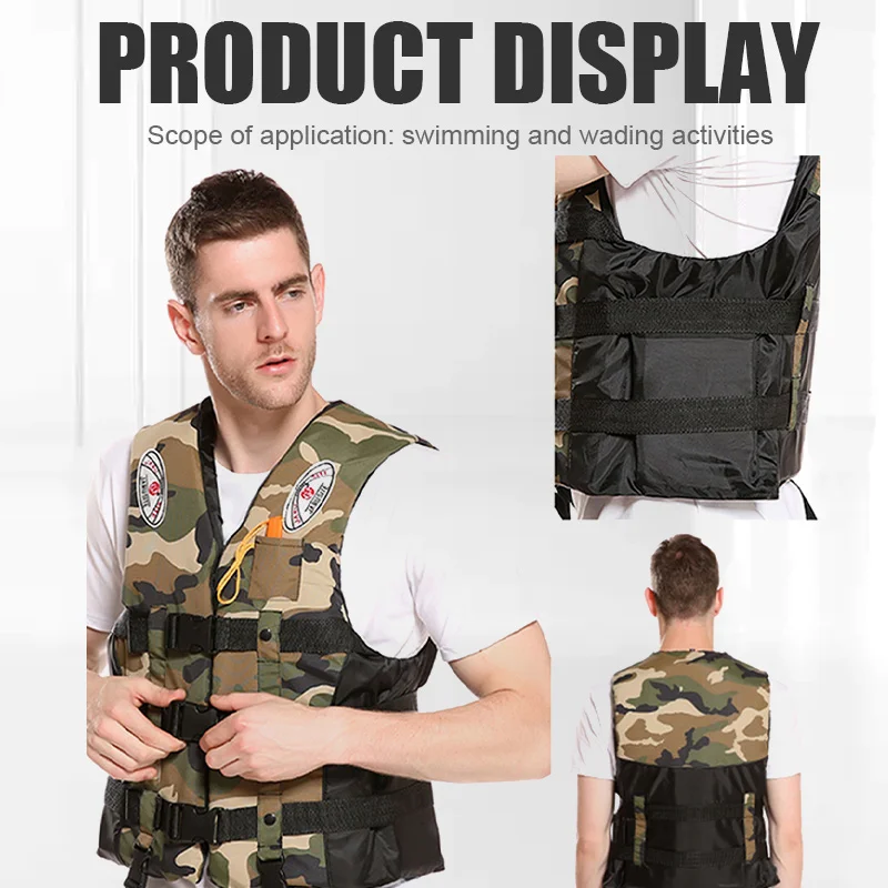 

Kids Adult Life Vest Camouflage Drifting Life Jacket Reflective Life Jacket for Kayaking Fishing Sailing Floatation Life Outdoor