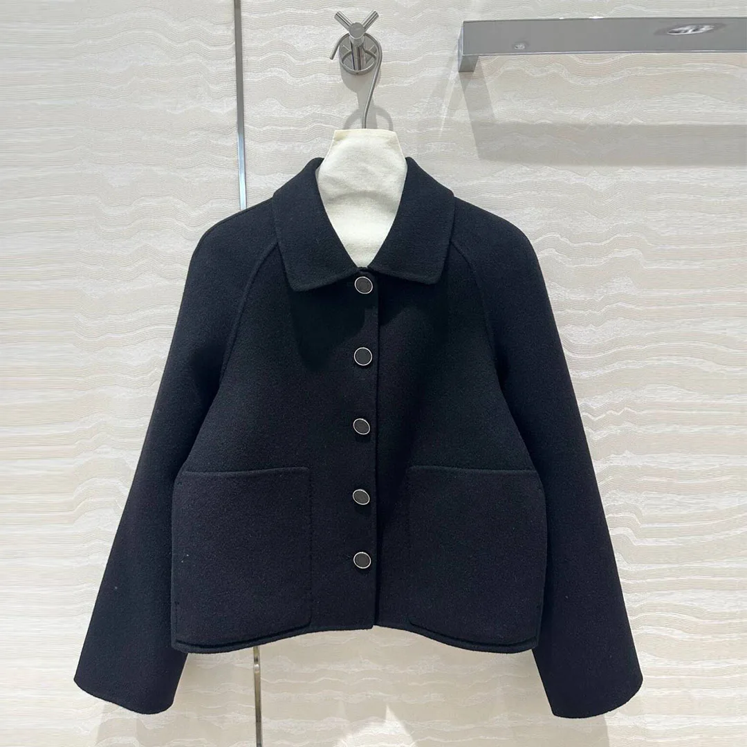 Женское кашемировое пальто Повседневная Свободная куртка с отложным воротником