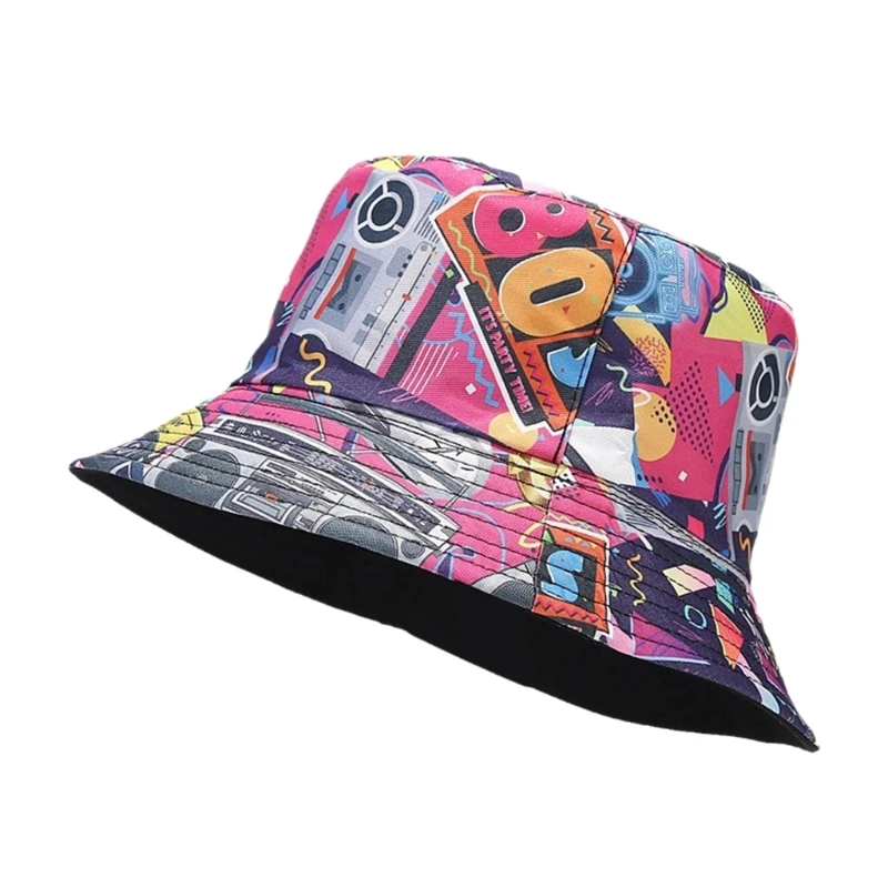 

Reversible Bucket Hat Hat Birthday Gift Unisex Driving Sunhat for Travel Hiking Shopping Summer Hat DXAA