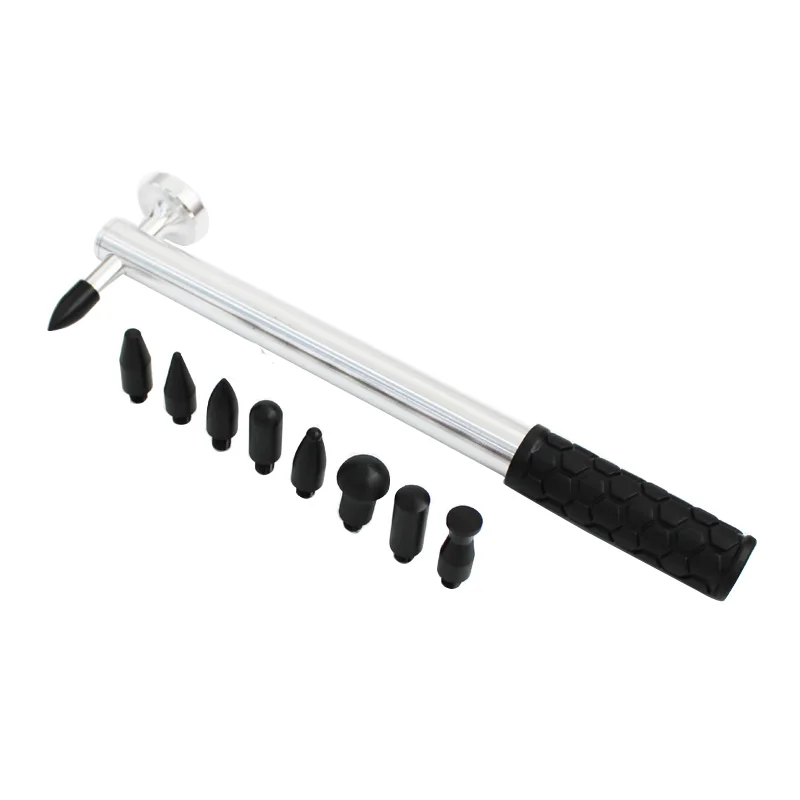 

12" Aluminium Hammer Paintless Dent Repair Car Body Knockdown Auto Ding Tap Down Tools With 8 Extra Tips