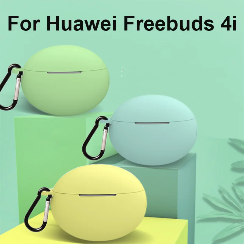 

Силиконовый чехол для наушников Huawei Freebuds 4i, защитный чехол для гарнитуры, аксессуары для Freebuds 4i, чехол с крючком