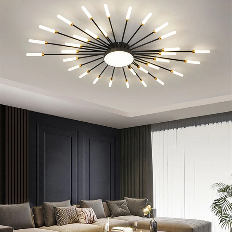 

Nordic Luxury Home Gold Ceiling light Modern Creative Combination Ceiling Lamp Living room Bedroom Restaurant study Decor Lamps