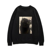jinx up close hoodie black cat pattern print sweatshirt men women fashion casual loose sweatshirts man woman oversized pullover
