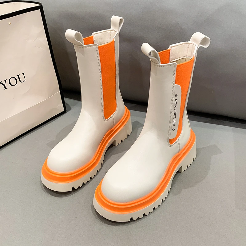 Женские ботинки женские осенне-зимние ботильоны в британском стиле с цветными