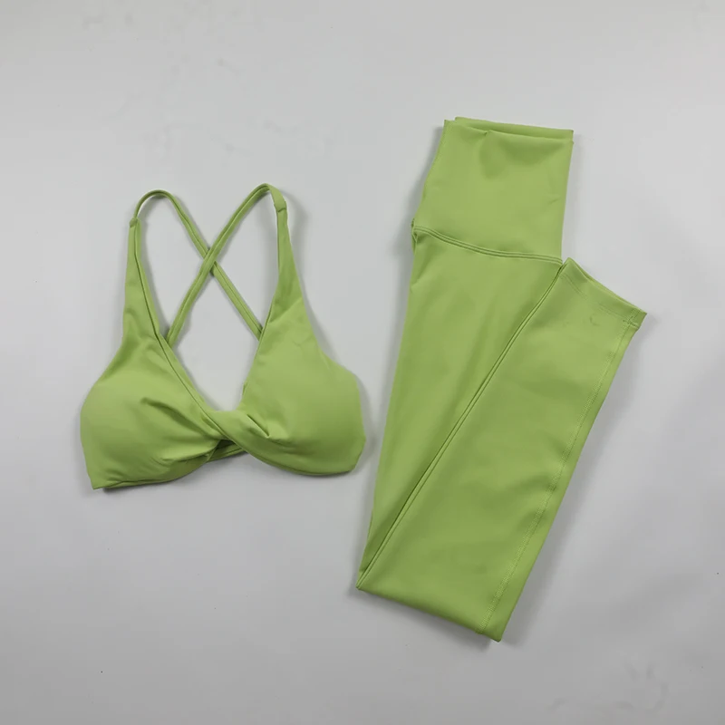 Женский мягкий комплект для йоги из 2 предметов тренировочная одежда спортивная