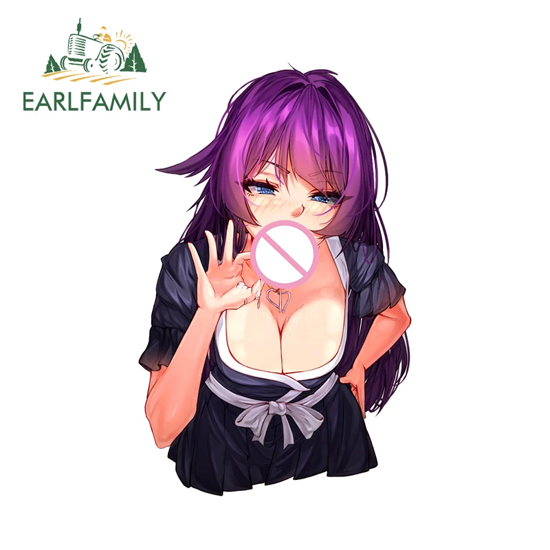 EARLFAMILY 13 см × 8 1 Senjougahra Hitagi Hentai автомобильные наклейки очаровательное лицо девушка