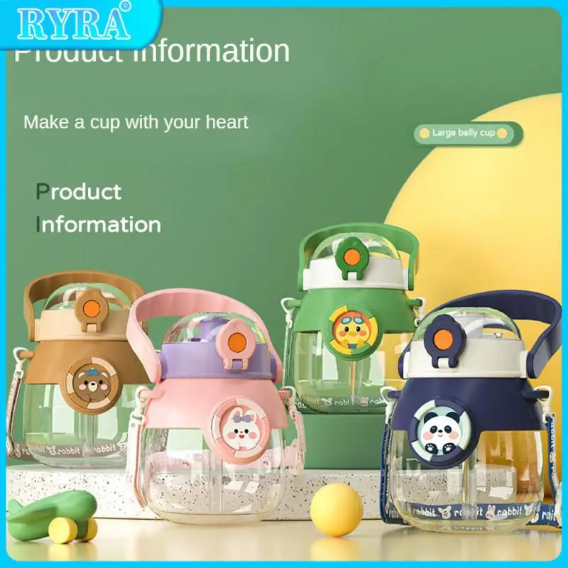 

Student Cup Portable Durable Straw Cup Anti-falling 600ml Childrens Portable Straw Cup Moe Fun Belly Cup Large Capacity Cup