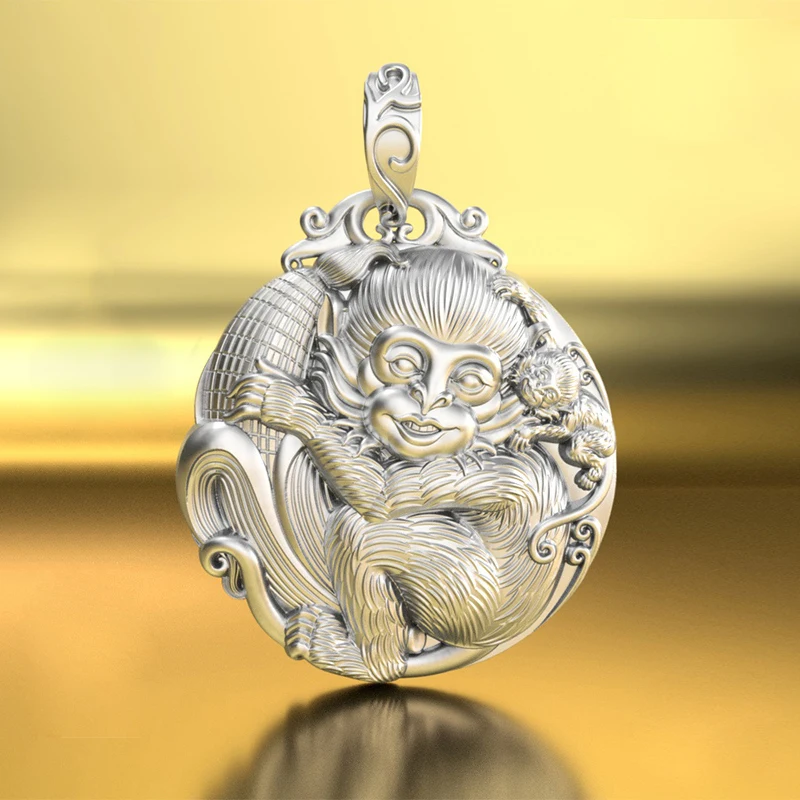 

Цепочка с подвеской в виде обезьяны, серебристого цвета