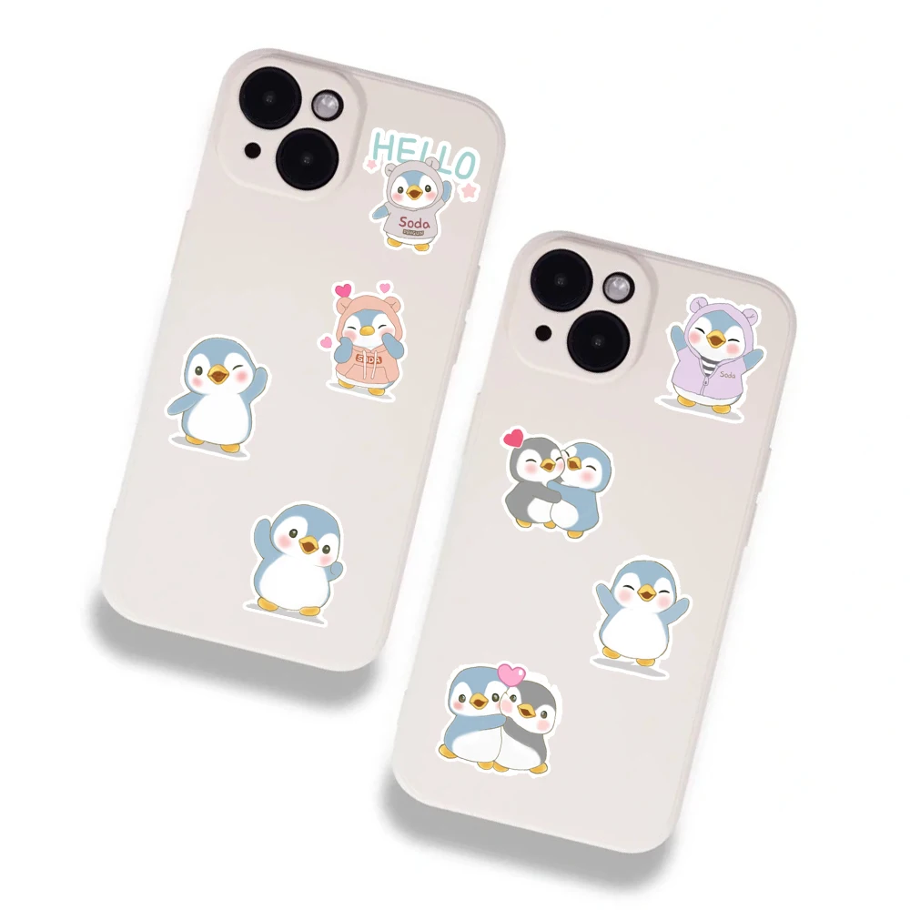 Матовые Самовышающиеся Наклейки С Синим Пингвином Для Настольных Чехлов