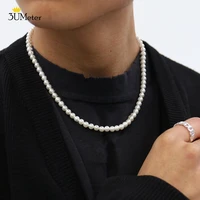 2022 new fashion pearl necklace simple trendy men pearl beads neck women temperament pearls choker wedding banquet jewelry gift