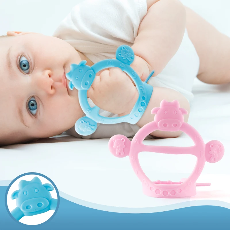 

Детская игрушка Новорожденные Жевательные Зубы из пищевого силикона Прорезыватели для обучения кровать игрушка новые Жевательные Зубы из ...