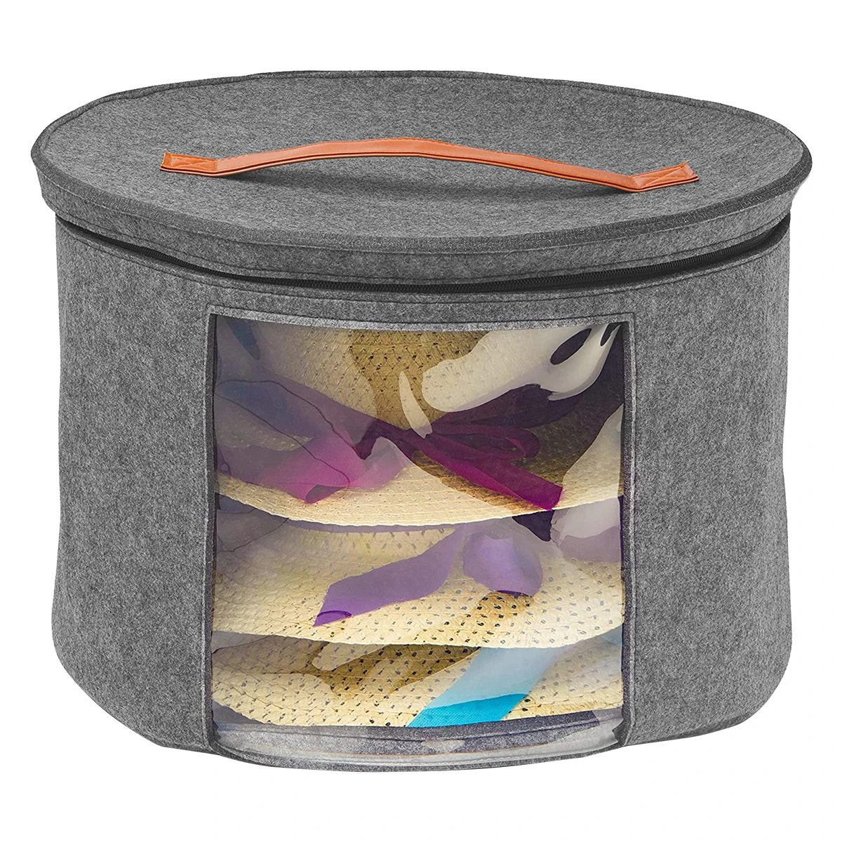 

Большая круглая фетровая коробка для хранения шляп